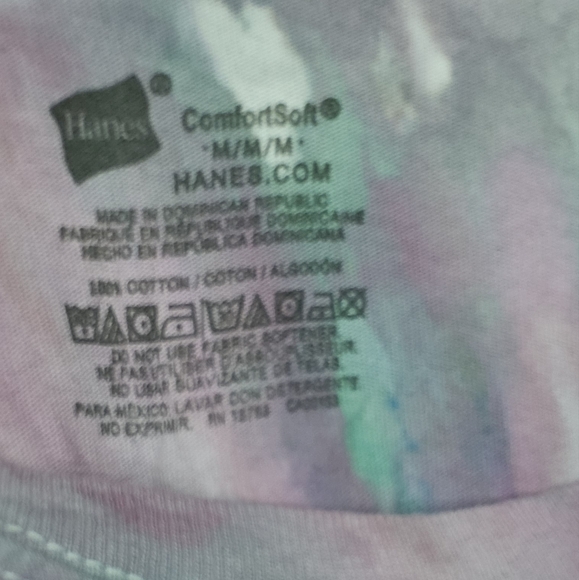 Ice Dyed Tie-dyed T-shirt short sleeves Gray, Pink, Purple, Blue Mix - Picture 7 of 7